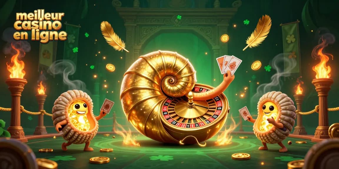 Découvrez le meilleur casino en ligne avec une représentation en 3D d'un nautilus géant sur une roulette.