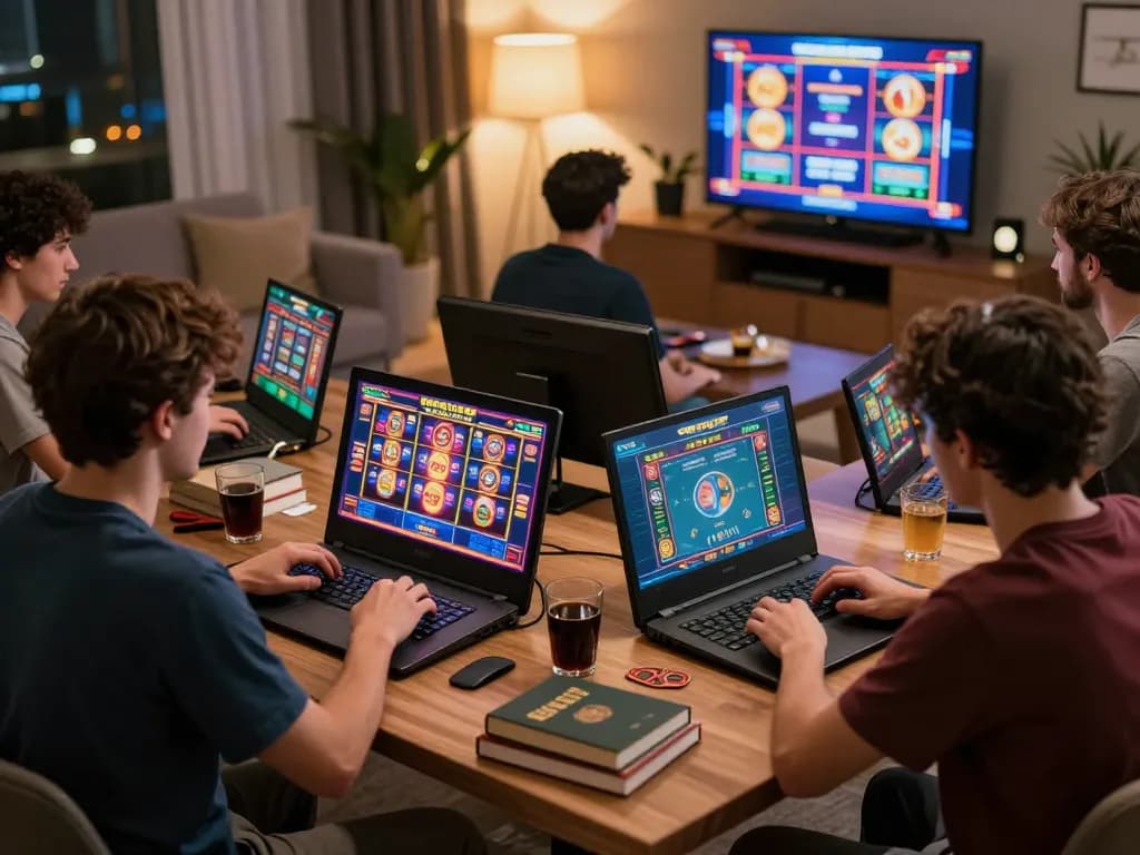 SC88 players enjoying an online casino gaming session at home with various games displayed on their devices