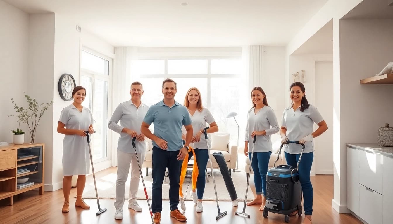 Efficient team providing cleaning services calgary in a bright, modern home with gleaming surfaces.