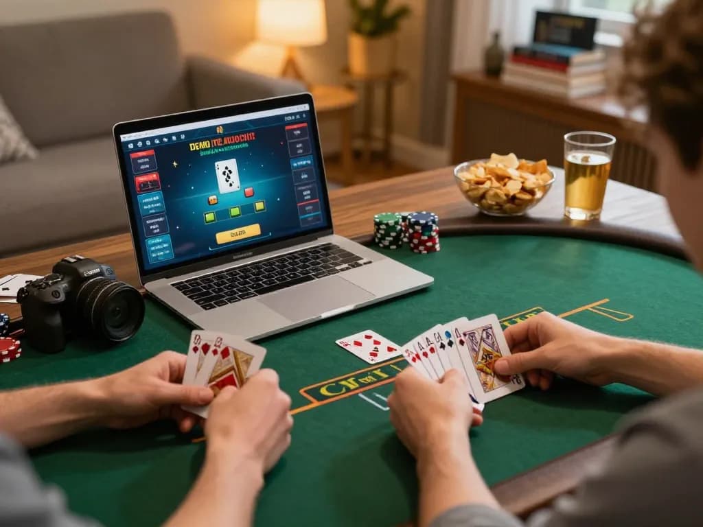 Engaging online poker game showing hands placing bets, ideal for open888 gambling strategy.
