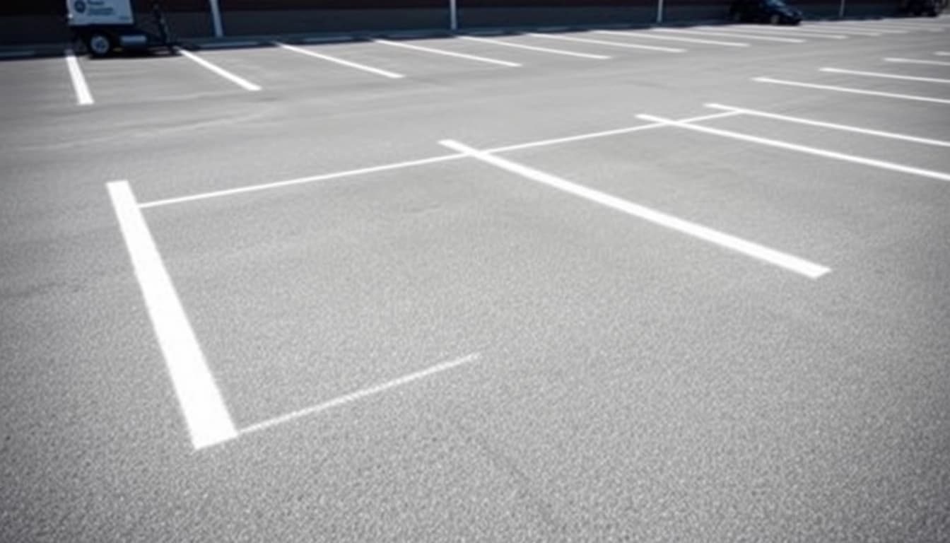 Enhancing Parking lot striping services Jackson MS with freshly painted lines and clean aesthetics.
