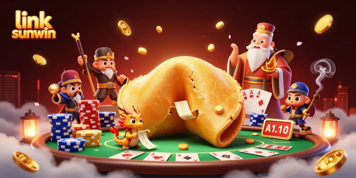 Play exciting games at link sunwin with a vibrant 3D casino atmosphere featuring poker elements.