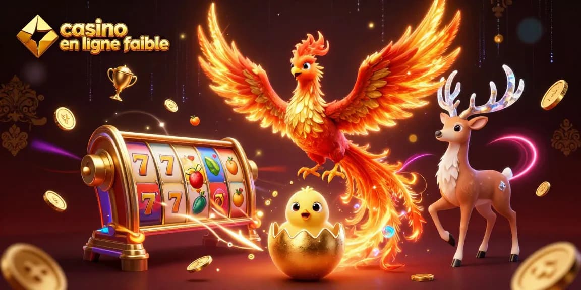 Gagnez avec des jeux de casino en ligne fiables grâce à cette scène de phoenix et de jackpots rayonnants.