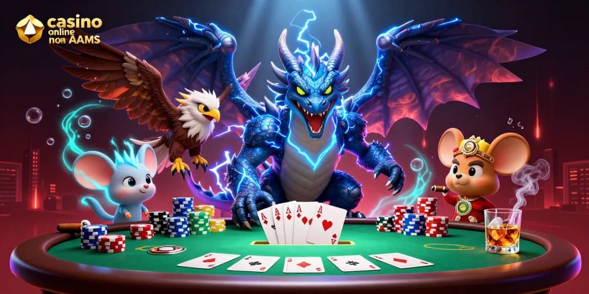 Gioca nei migliori casino online non AAMS con un drago e un falco in un'atmosfera elettrizzante.