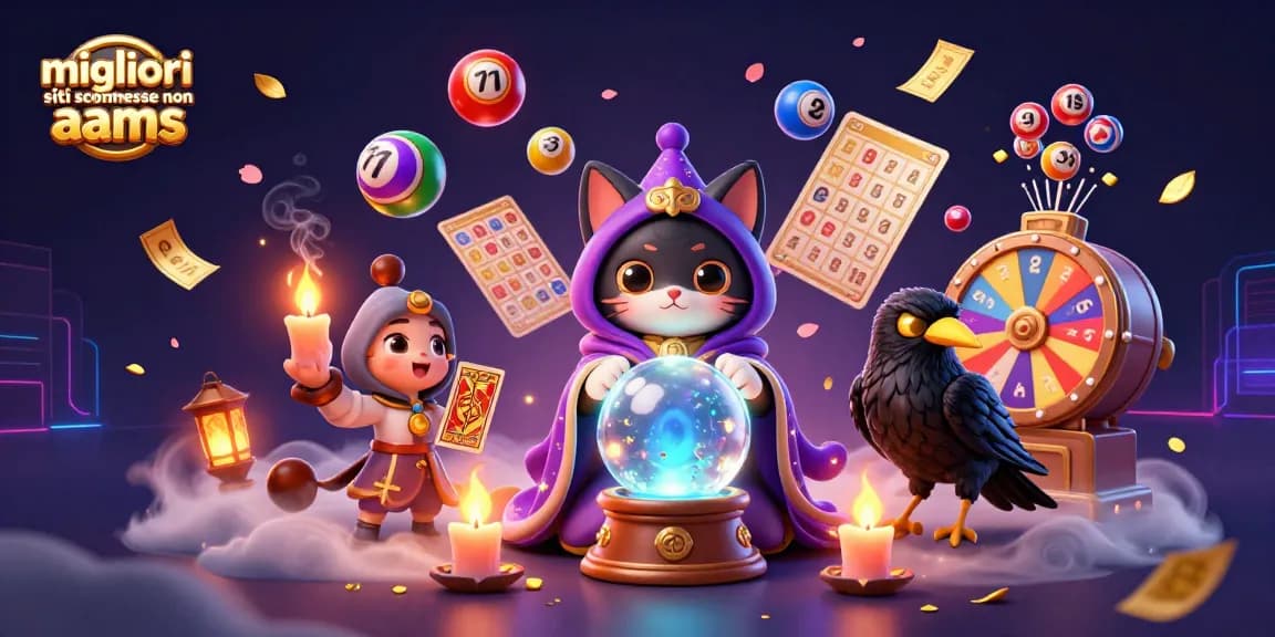 Immagine di giochi e premi nei migliori siti scommesse non AAMS con personaggi cartoni animati e elementi di lotteria
