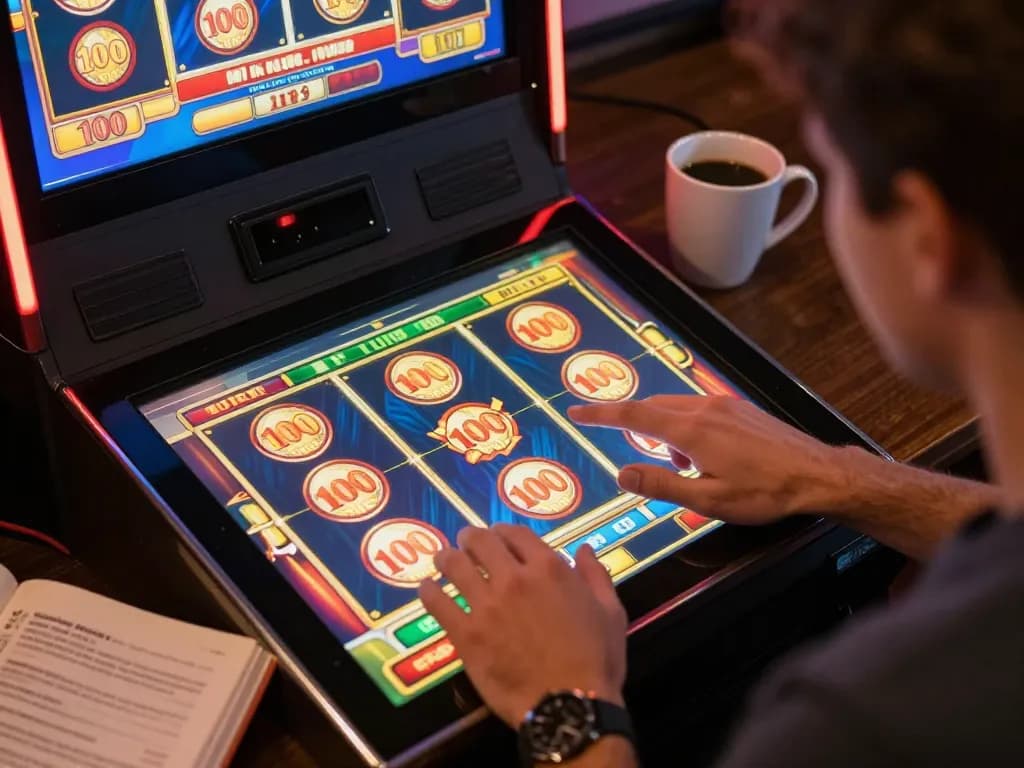 Engage in a thrilling slot bet 100 experience on a smartphone while enjoying a cozy home setting