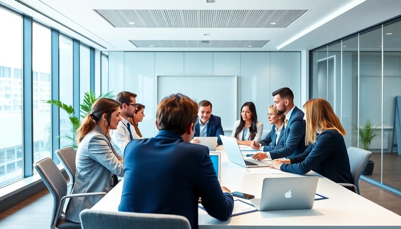 Labour law compliance Gurgaon discussed during a professional business meeting with diverse professionals.