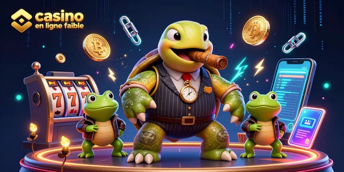 Visitez casino en ligne fiable avec un personnage de tortue et des éléments de jeu captivants.