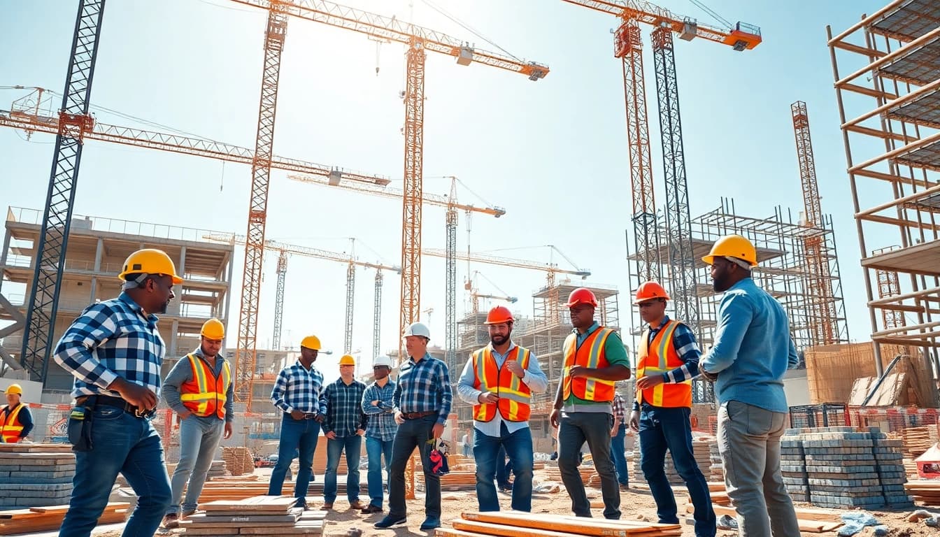New Jersey Commercial General Contractor managing a bustling construction site.