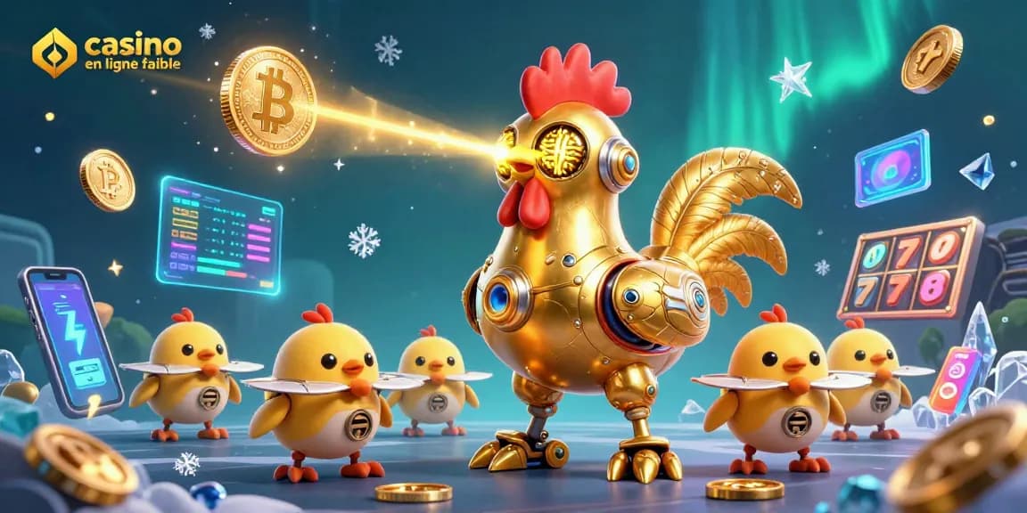 Jouez avec des machines à sous dans un casino en ligne fiable, entouré de crypto-monnaies illuminées.