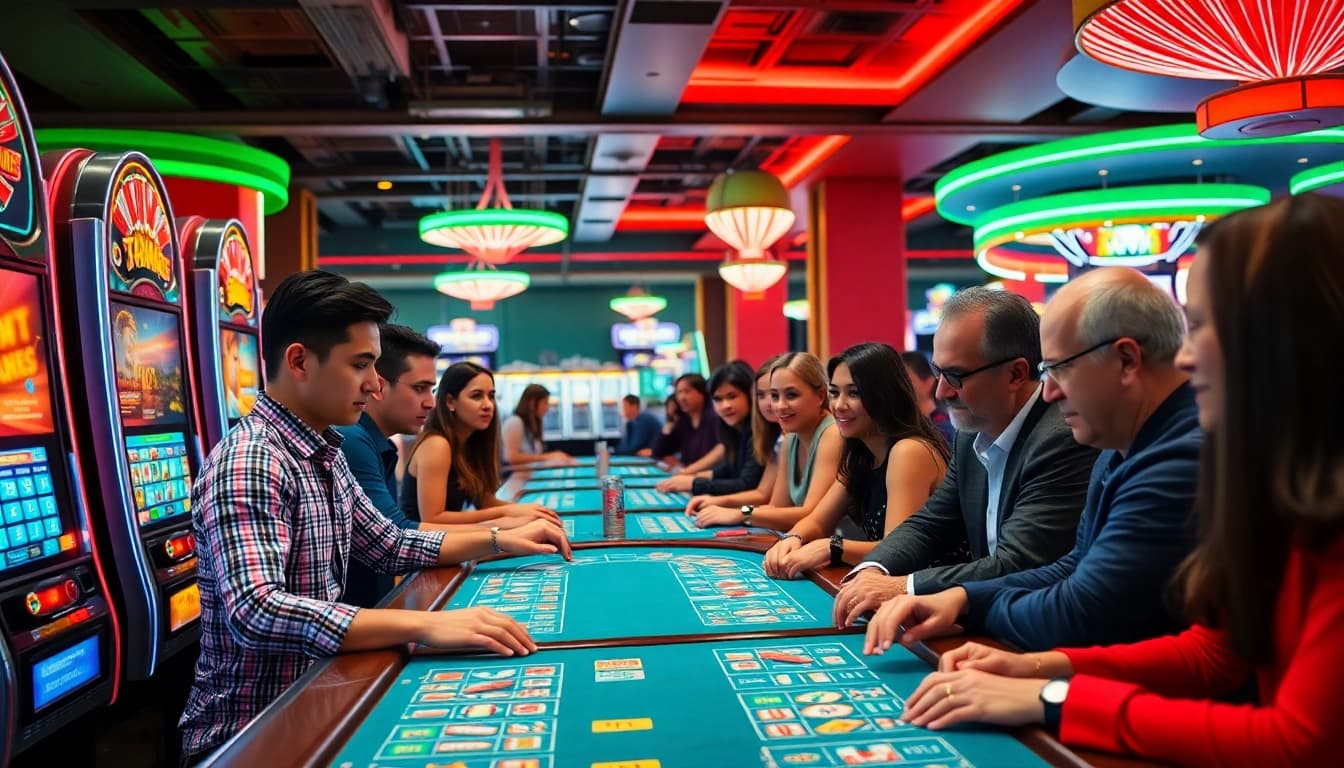 Menggambarkan pengalaman bermain casino yang mendebarkan dengan bbni4d dan suasana penuh semangat.