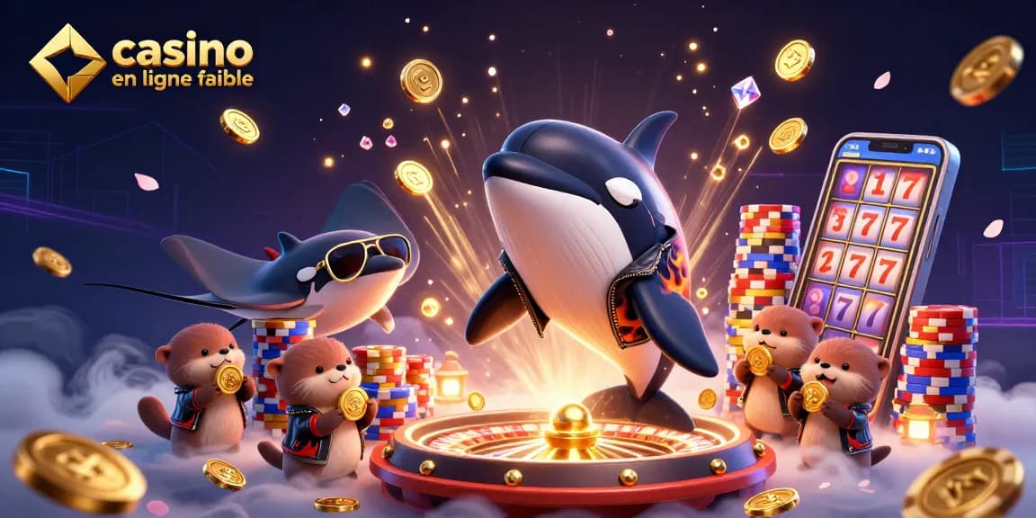 Profitez de jeux passionnants avec un casino en ligne fiable, illustré par des animaux marins et des éléments de jeu