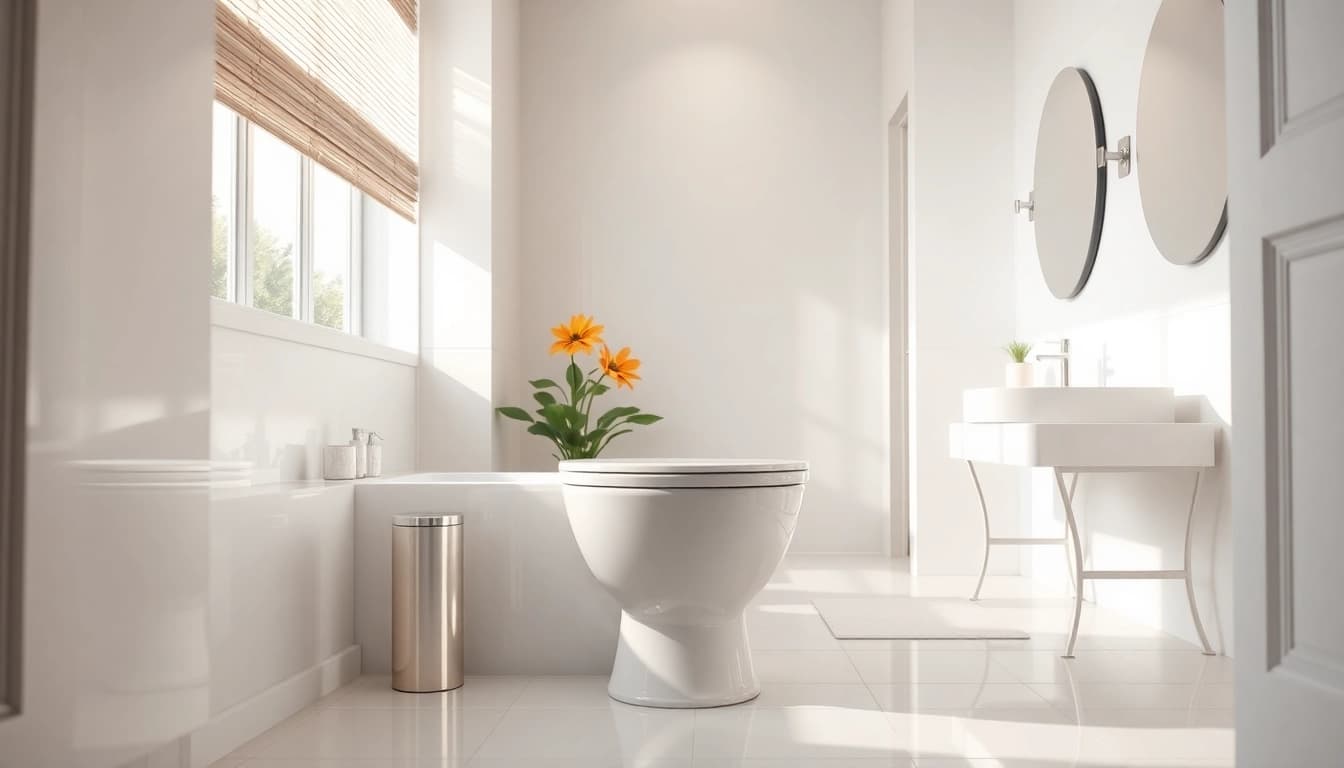 Installazione di copri wc elegante in un bagno moderno con arredo raffinato.