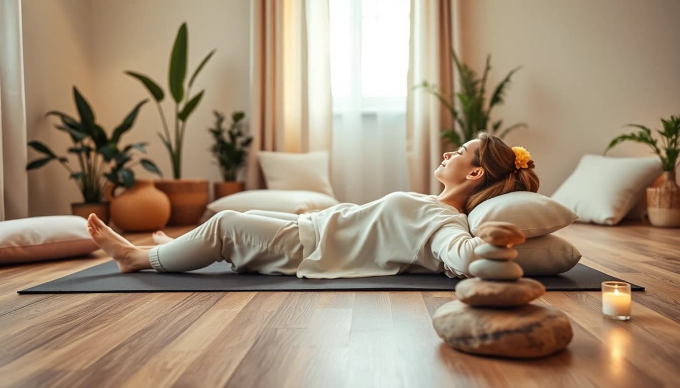 Pratique de sophrologieetbienetre.fr dans un environnement apaisant avec une ambiance relaxante.