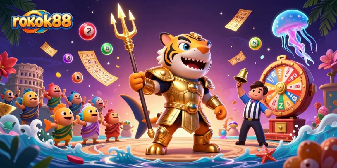 Experience thrilling gameplay with rokok88 in a vibrant underwater casino scene.