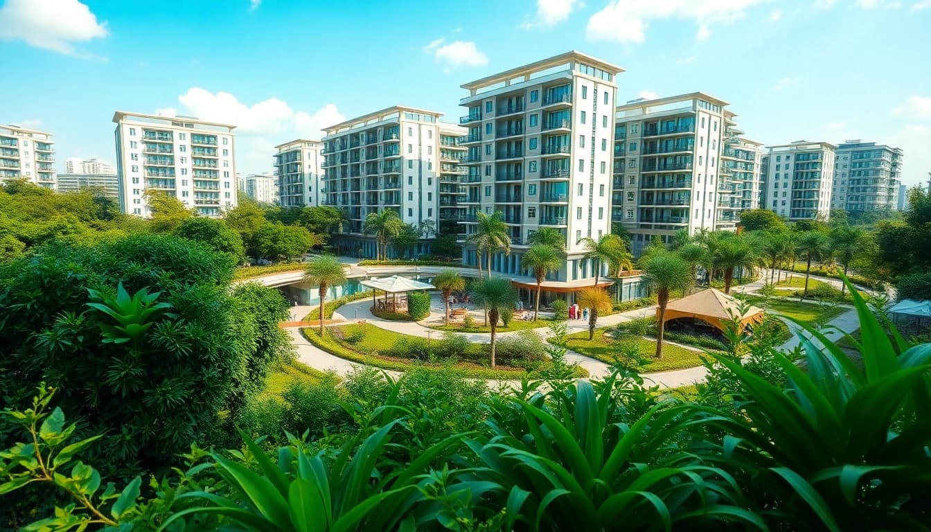 Discover the bright architectural design of tampines ec set within a lush urban setting.