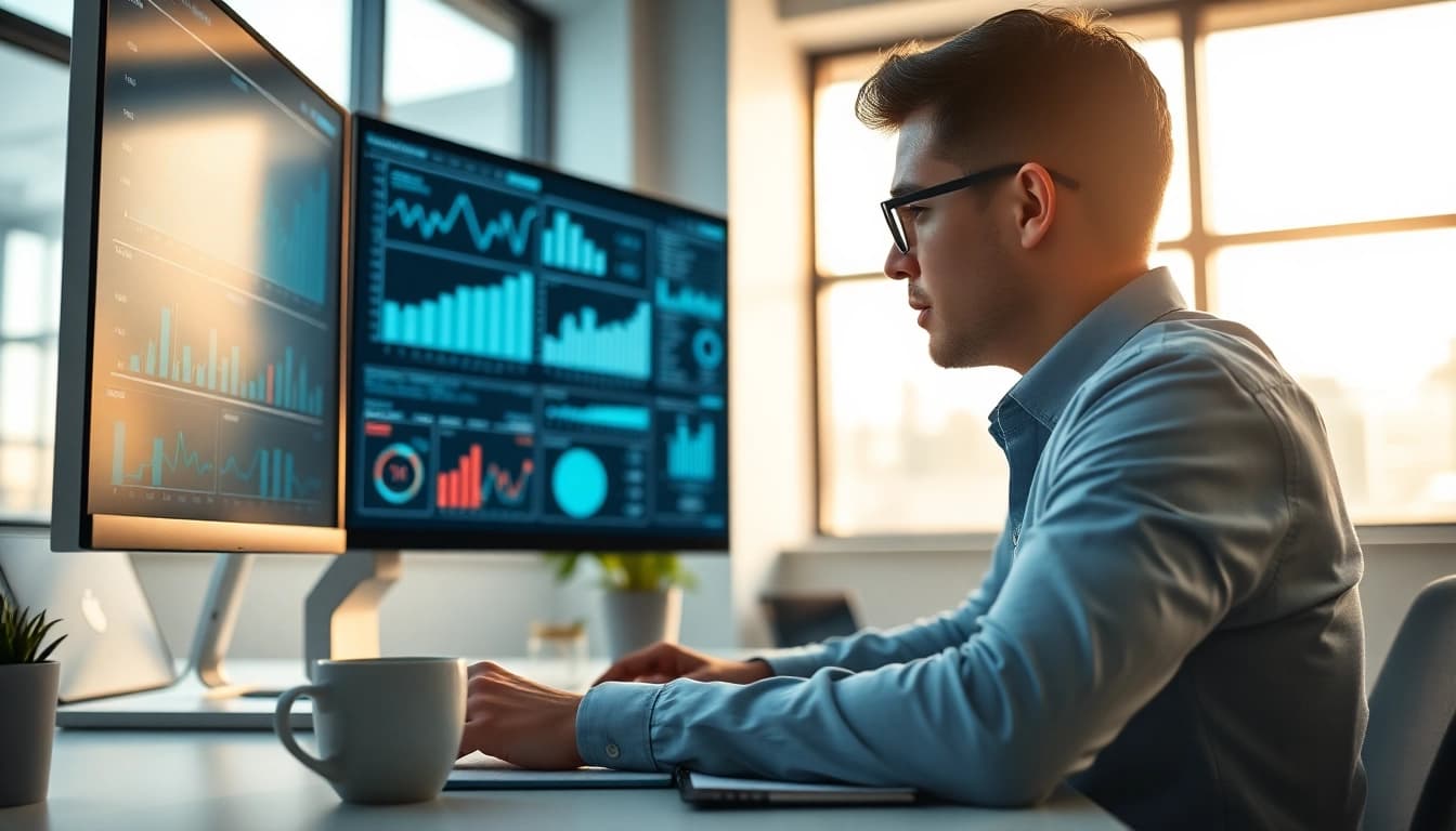 Menilai data sayaptogel dengan serius dalam pengaturan kantor modern.