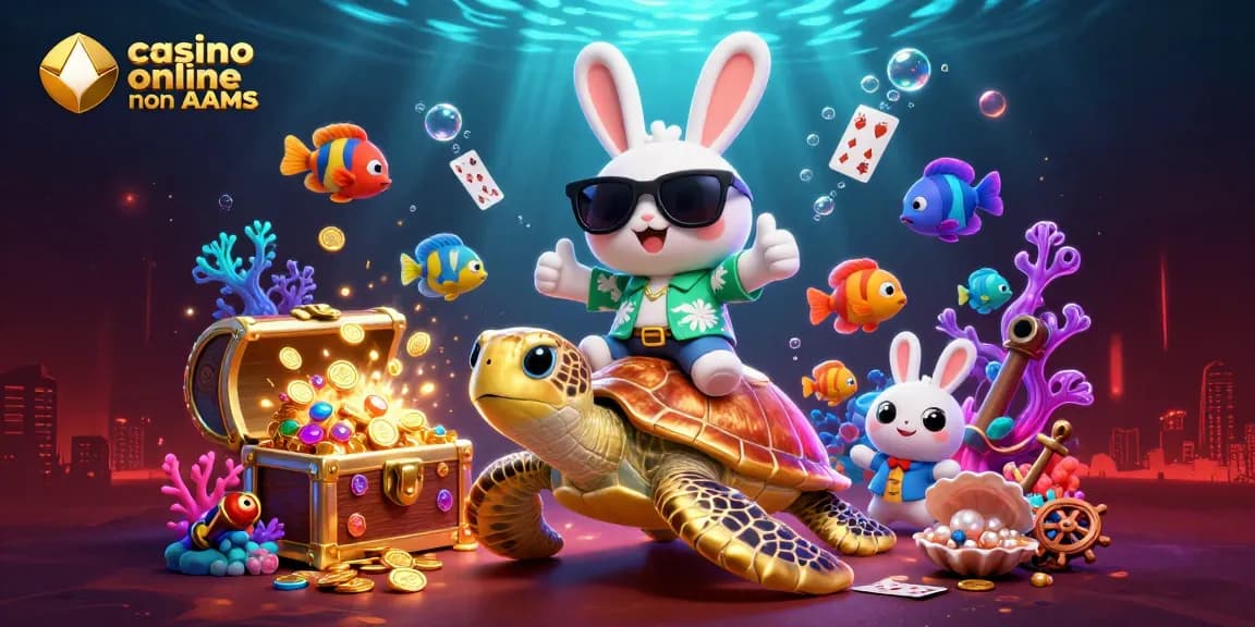 Casinò online non AAMS: gioca con entusiasmo con l'adorabile coniglio mascherato e la tartaruga dorata.