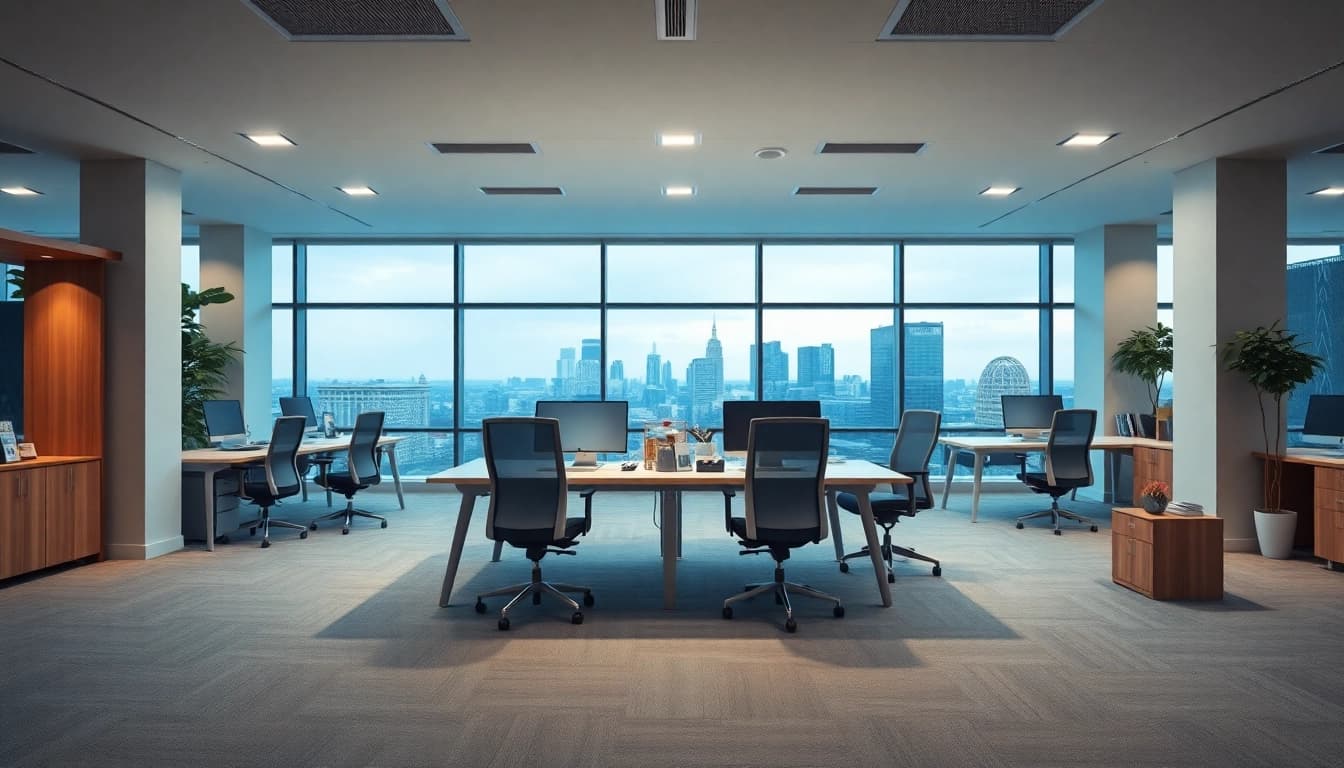 Scene of an office to rent nottingham featuring modern design and ample natural light.
