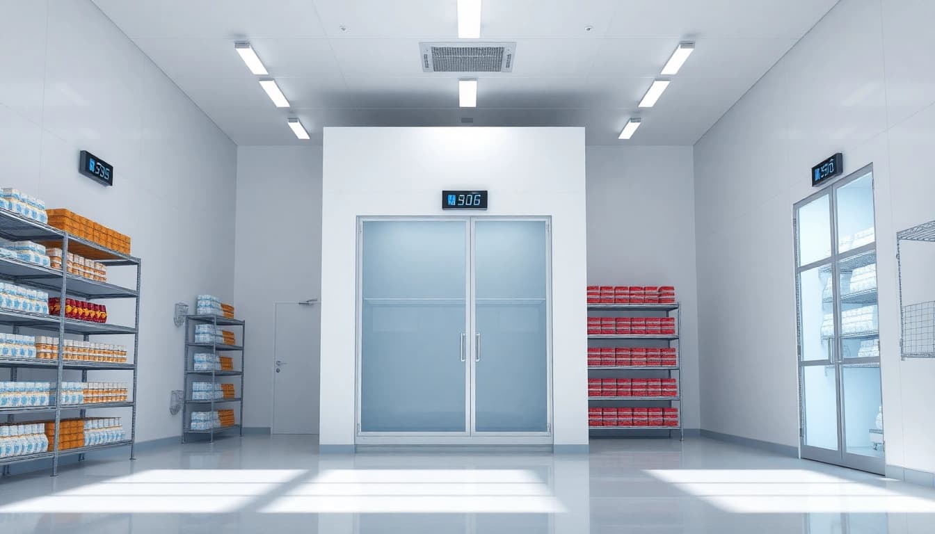 Discover innovative solutions by cold room manufacturers UK in a professional storage setting.