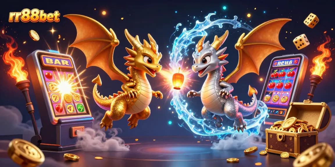 Experience thrilling rr88bet gaming with gold and silver dragons amid a jackpot explosion!