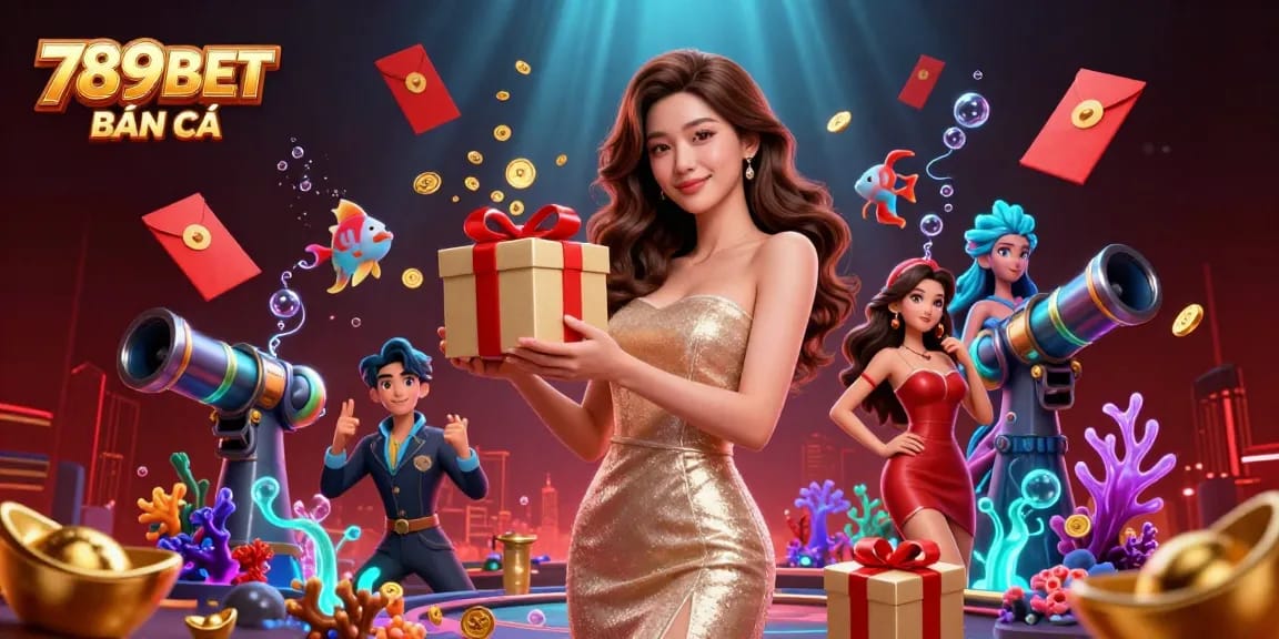 Engage in the thrilling world of 789BET BẮN CÁ, featuring an exciting underwater treasure hunt with vibrant characters and massive rewards.