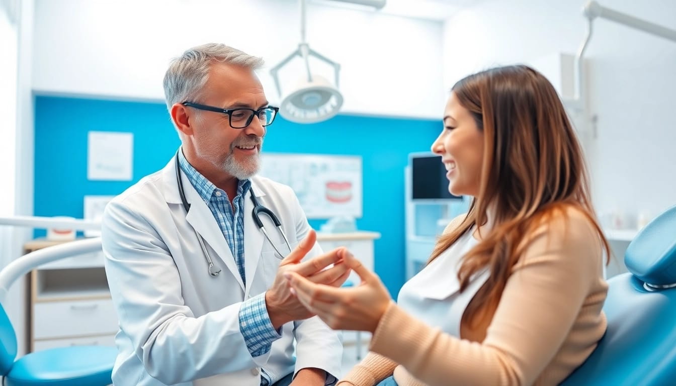 Consultation for Adult braces Hawthorn in a modern clinic setting with an engaged patient.
