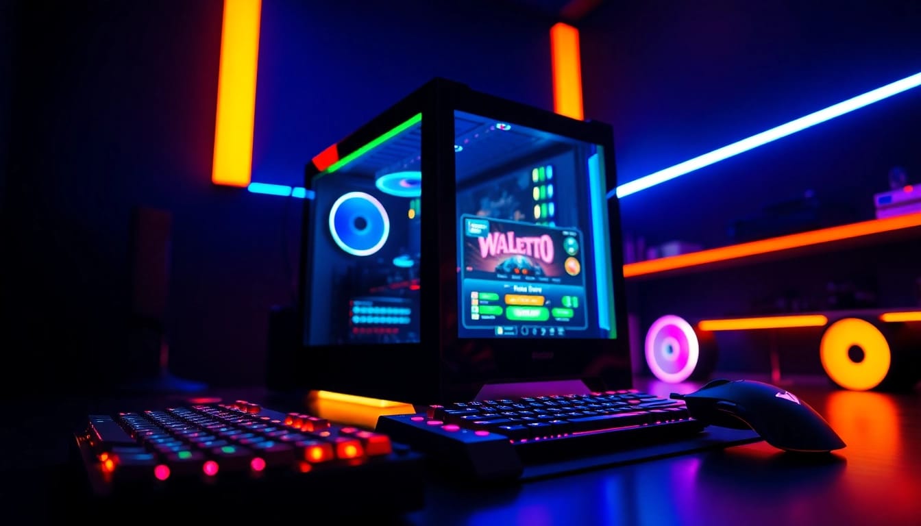 Menggambarkan pengalaman bermain walettoto dengan pengaturan gaming yang modern dan canggih.