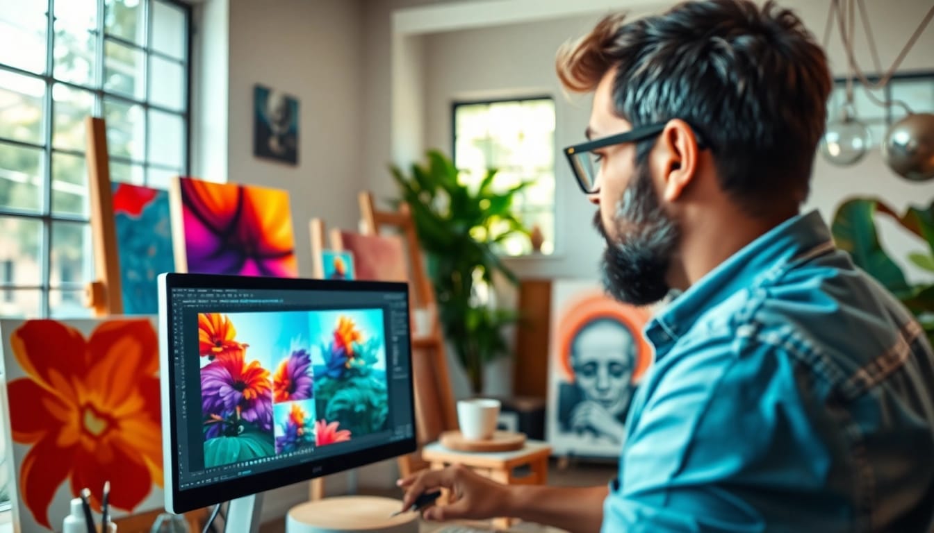 Transforming an image to image concept at a modern art studio