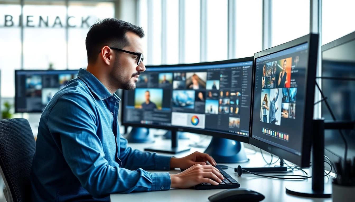 Web design Hereford showcasing a professional designer creating digital interfaces in a modern workspace.