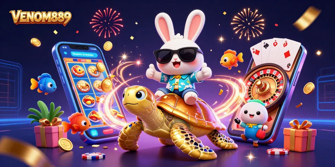Play and win big with VENOM889 in an exciting world of colorful slot games and cheerful characters.