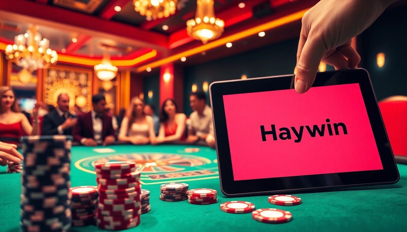 Players winning at Haywin casino tables with vibrant atmosphere and luxurious gaming elements.