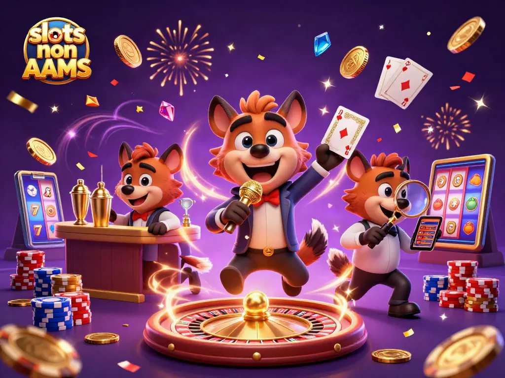 Gioca alle slot non AAMS con una scena ricca di divertenti elementi di casinò.