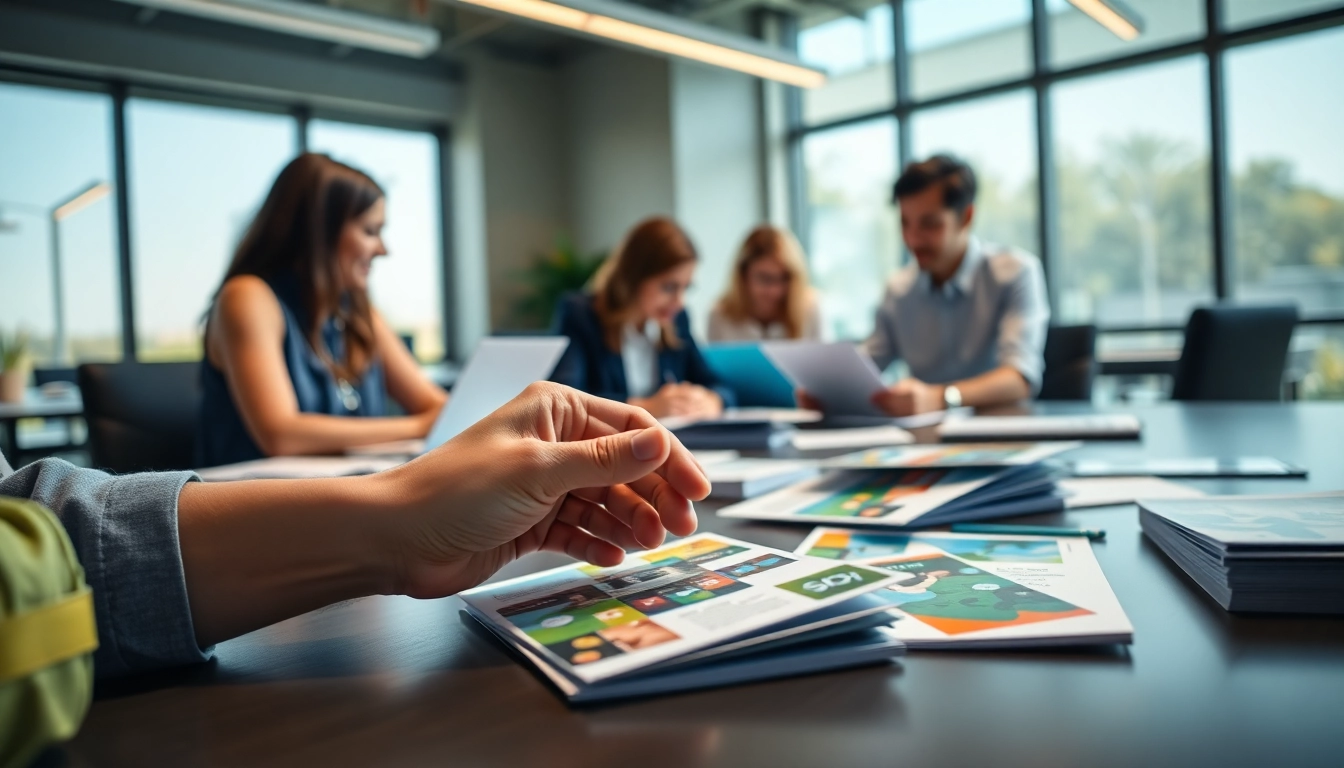 Team crafting an Apex Direct Mail campaign in a bright office.