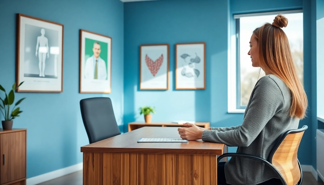 Private GP consultation in a bright clinic with a professional and attentive doctor.