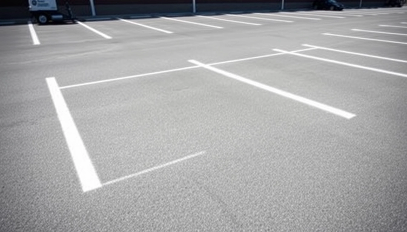 Enhancing Parking lot striping services Jackson MS with freshly painted lines and clean aesthetics.