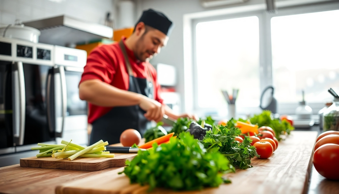 Engaging cooking scene at dishfacts.com featuring fresh ingredients and a professional chef.