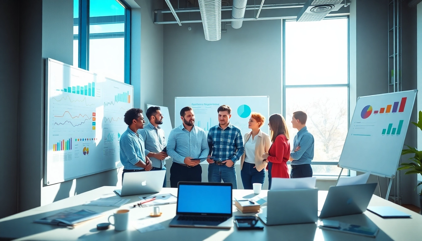 Creative team collaborating in a modern office representing the Agency concept.