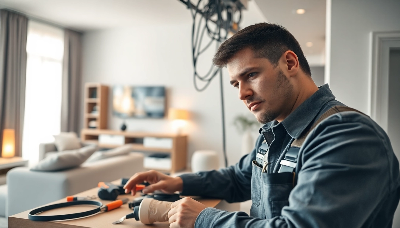 Electrician delivering high-quality electrical services Vancouver in a modern home.