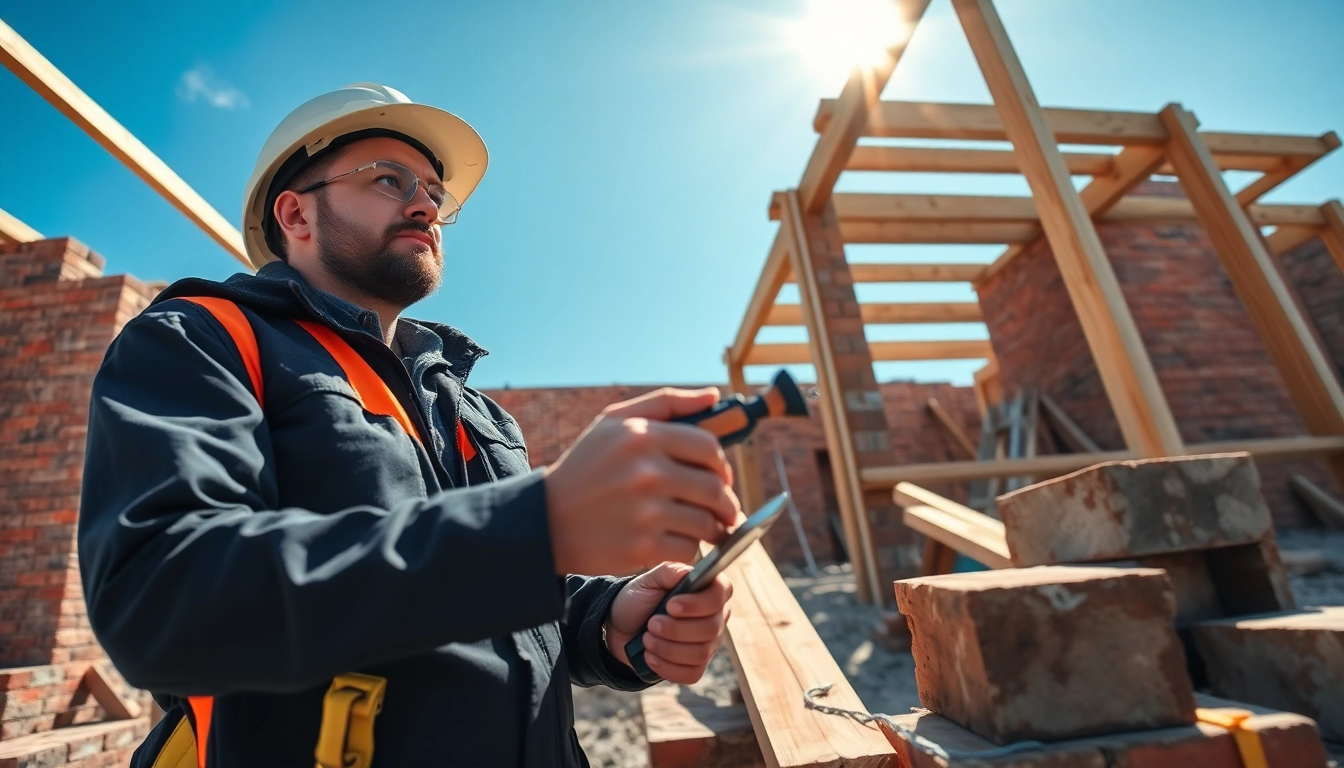 Effiziente SEO für Handwerker in der Bauindustrie visualisiert durch einen Handwerker am Arbeitsplatz.