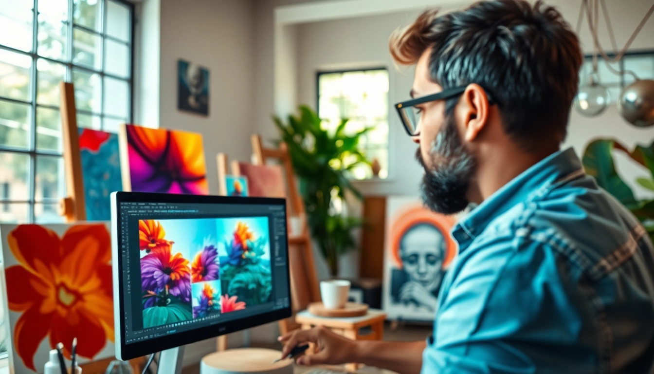 Transforming an image to image concept at a modern art studio