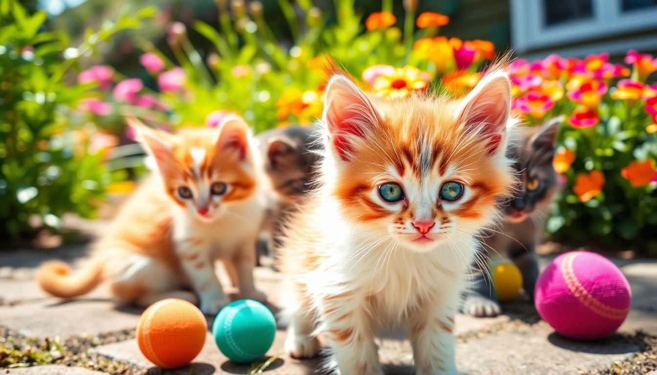 Adorable Maine Coon kittens for sale California playing in a sunny garden.