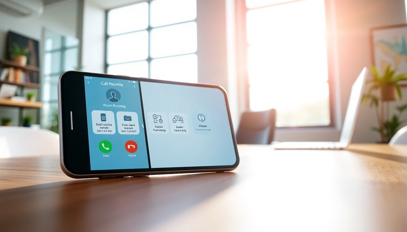 Engaging interface highlighting call recording features on a modern smartphone device.