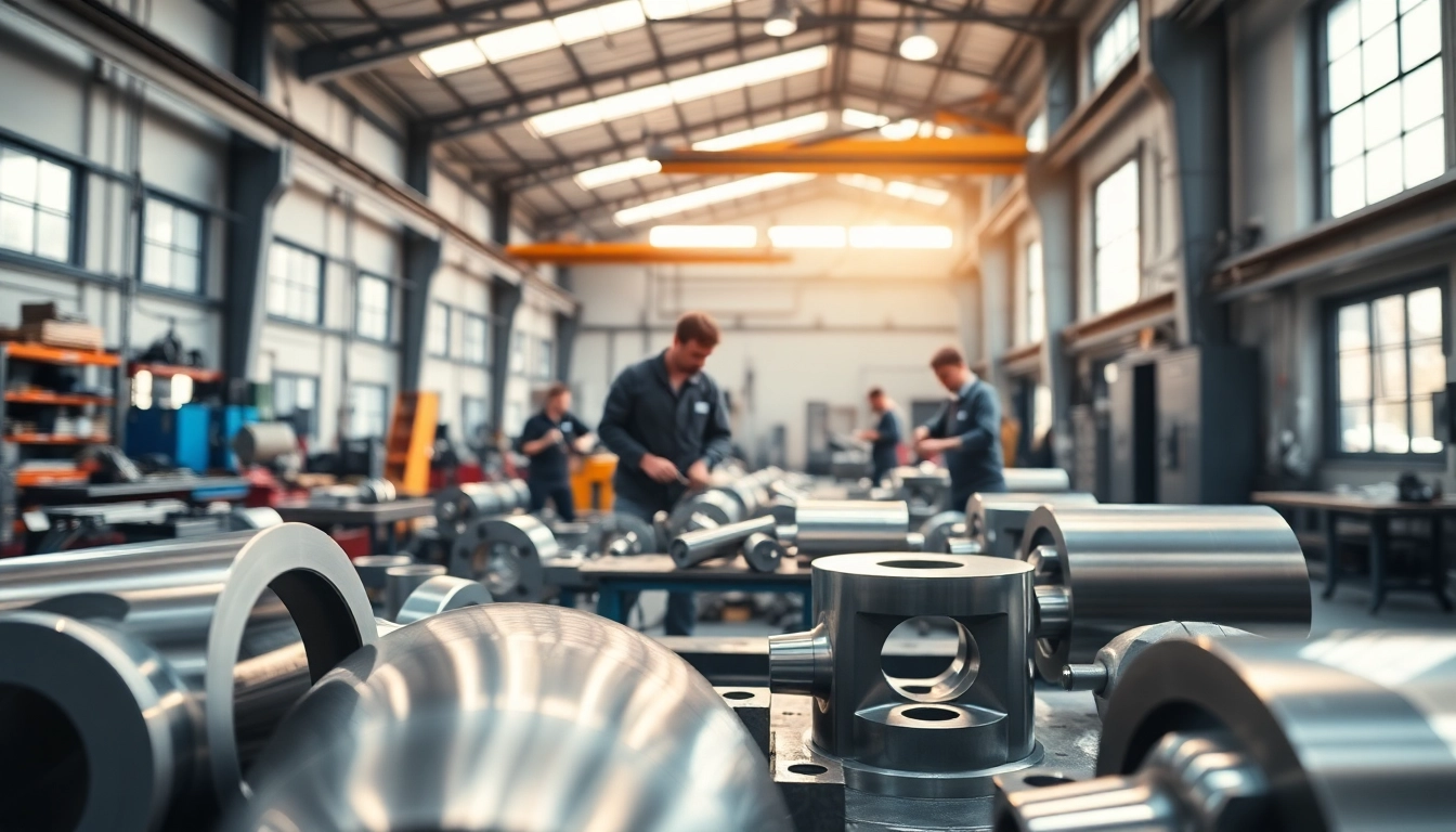 Workers engaged in industrial fabrication edmonton creating high-quality metal components.