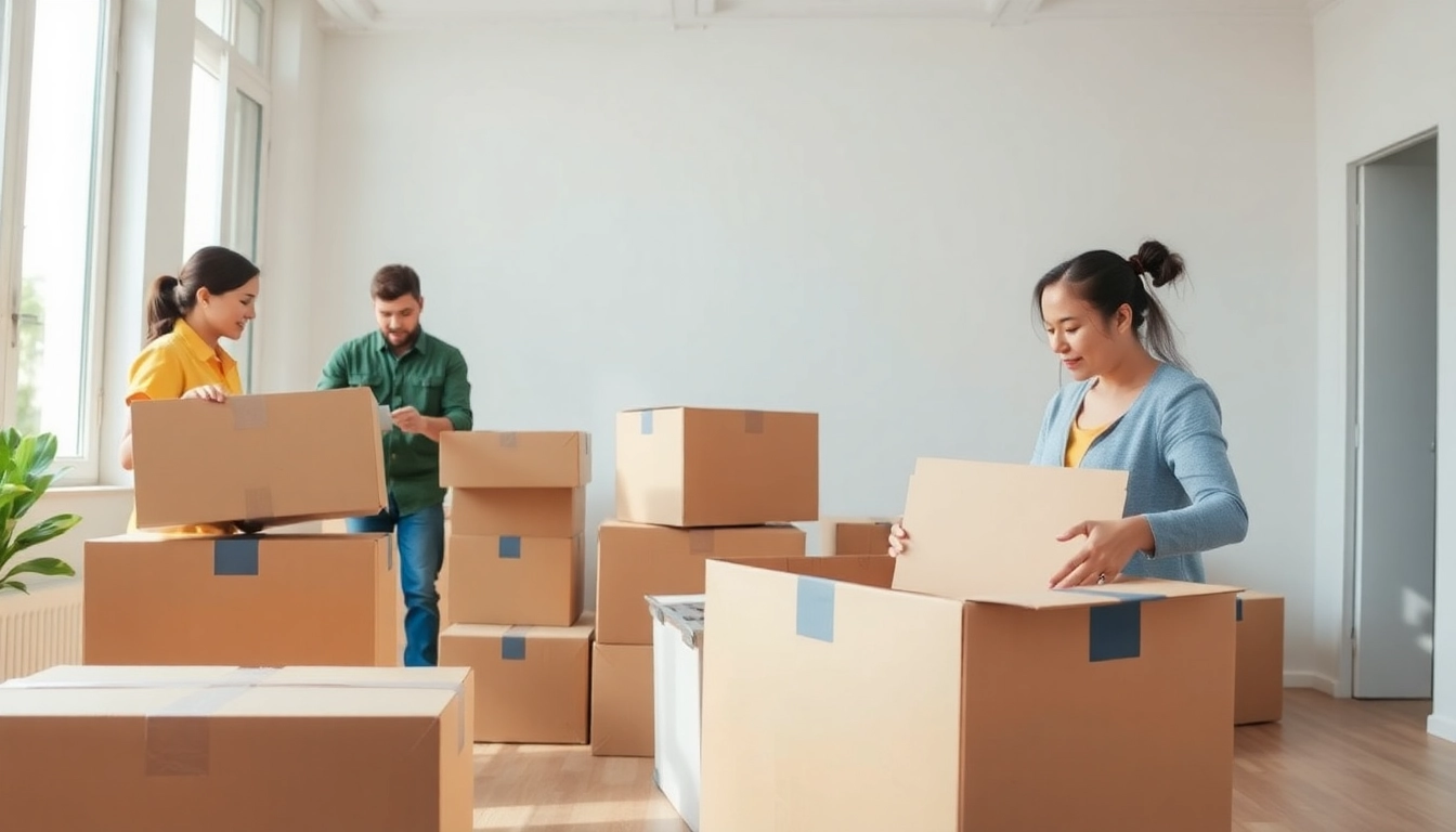 Packers and movers wakad team expertly packing household items in a bright setting.