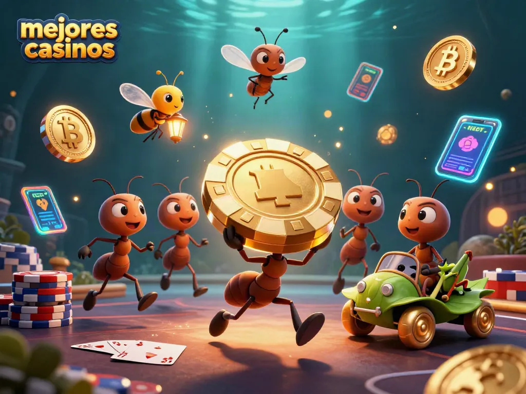 Los mejores casinos presentan una escena emocionante de hormigas y un luciérnaga en un túnel.