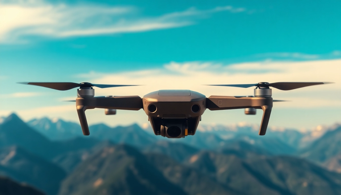 The insta360 antigravity a1 drone flying majestically above stunning mountain peaks.