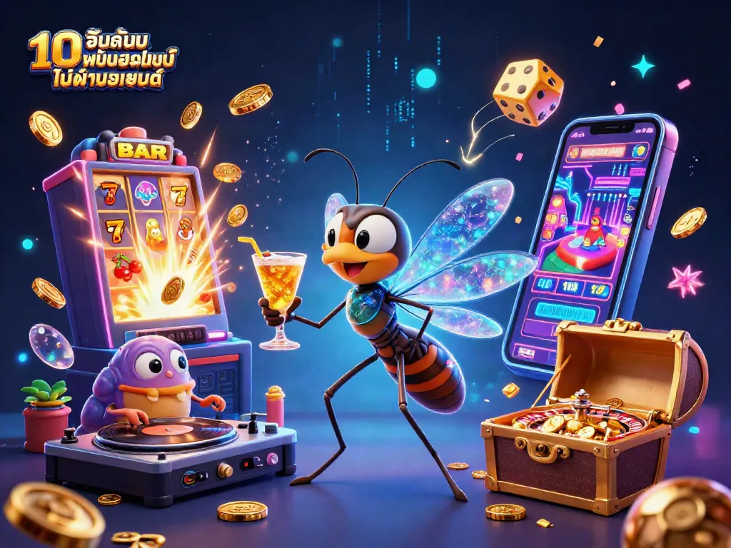 เล่นเกมที่ 10 อันดับ เว็บพนันออนไลน์ ไม่ผ่านเอเย่นต์ พร้อมสัญลักษณ์รางวัลมากมายและบรรยากาศคาสิโนที่สดใส