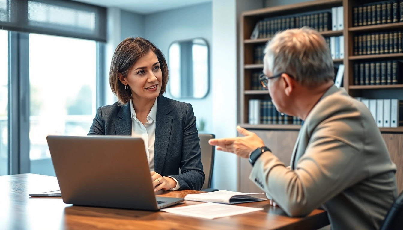 Consulting session with a Birmingham Family Lawyer offering legal guidance in a professional setting.