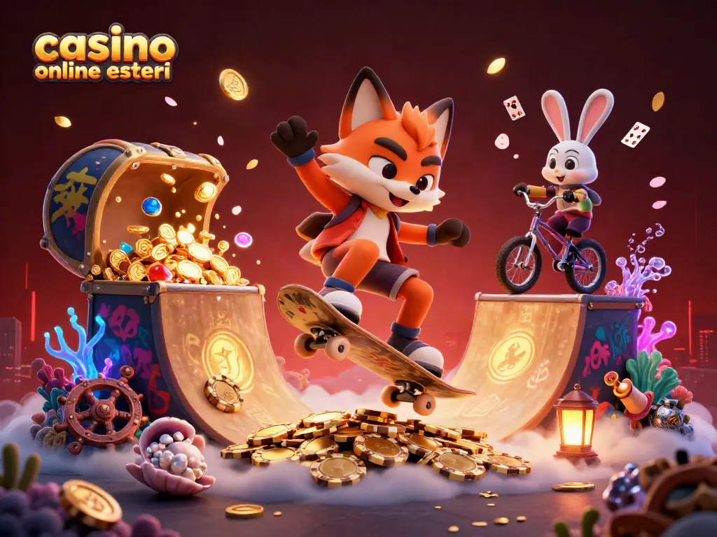 Giocando nei casinò online esteri con un vulcano di monete d'oro e carte fluttuanti